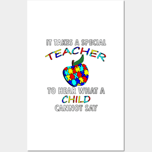 Autism Teacher Shirts & Gifts Quote for Special Ed Autistic Support Awareness Posters and Art